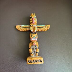 Vintage Colorful Alaska Totem Pole Figurine